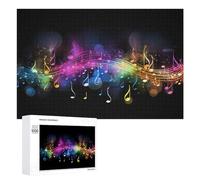 Teenagers Jigsaw Puzzles 1000 PCS Colorful Musical Notes Background Puzzles for Adults Hands-on Game Hand Speed Race Educational Challenge 1000 PCS
