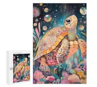 Teenagers Jigsaw Puzzles 1000 PCS Colorful Sea Turtle in Ocean Art Adult Jigsaw Relaxing Games Difficult Challenge Educational Challenge 1000 PCS