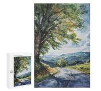 Teenagers Jigsaw Puzzles 1000 PCS Country Road View Adult Jigsaw Relaxing Games Difficult Challenge Educational Challenge 1000 PCS