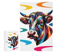 Teenagers Jigsaw Puzzles 1000 PCS Cow Wpap Colorful Puzzles for Adults Family Game Perfect Decoration Challenging To Complete 1000 PCS