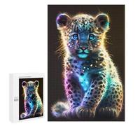 Teenagers Jigsaw Puzzles 1000 PCS Cute Rainbow Baby Leopard Adult Jigsaw Relaxing Games Difficult Challenge Educational Challenge 1000 PCS