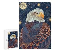 Teenagers Jigsaw Puzzles 1000 PCS Eagle in Starry Night Sky Illustration Jigsaw for Adults Relaxing Games Hand Speed Race Challenging To Complete 1000 PCS
