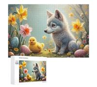 Teenagers Jigsaw Puzzles 1000 PCS Easter Fox And Chick Scene Puzzles for Adults Hands-on Game Hand Speed Race Educational Challenge 1000 PCS