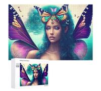Teenagers Jigsaw Puzzles 1000 PCS Enchanted Butterfly Mermaid Puzzles for Adults Hands-on Game Hand Speed Race Educational Challenge 1000 PCS