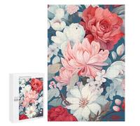 Teenagers Jigsaw Puzzles 1000 PCS Floral Harmony in Pink And White Puzzles for Adults Hands-on Game Hand Speed Race Educational Challenge 1000 PCS
