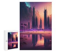 Teenagers Jigsaw Puzzles 1000 PCS Future City Reflections Adult Jigsaw Relaxing Games Difficult Challenge Educational Challenge 1000 PCS