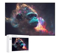Teenagers Jigsaw Puzzles 1000 PCS Galactic Chimpanzee Portrait -1 Puzzles for Adults Hands-on Game Hand Speed Race Educational Challenge 1000 PCS