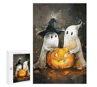 Teenagers Jigsaw Puzzles 1000 PCS Ghosts Pumpkin Halloween Jigsaw for Adults Relaxing Games Hand Speed Race Challenging To Complete 1000 PCS