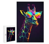 Teenagers Jigsaw Puzzles 1000 PCS Giraffe Sunglasses Adult Jigsaw Relaxing Games Difficult Challenge Educational Challenge 1000 PCS