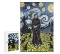 Teenagers Jigsaw Puzzles 1000 PCS Grim Cats on Starry Night Puzzles for Adults Family Game Perfect Decoration Challenging To Complete 1000 PCS