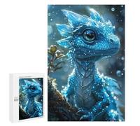 Teenagers Jigsaw Puzzles 1000 PCS Icy Blue Baby Dragon Adult Jigsaw Relaxing Games Difficult Challenge Educational Challenge 1000 PCS