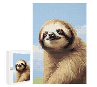 Teenagers Jigsaw Puzzles 1000 PCS Inspirational Sloth Pixel Adult Jigsaw Relaxing Games Difficult Challenge Educational Challenge 1000 PCS