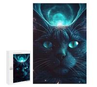 Teenagers Jigsaw Puzzles 1000 PCS Intergalactic Cat God Jigsaw for Adults Relaxing Games Hand Speed Race Challenging To Complete 1000 PCS