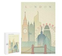 Teenagers Jigsaw Puzzles 1000 PCS London England Skyline Puzzles for Adults Family Game Perfect Decoration Challenging To Complete 1000 PCS