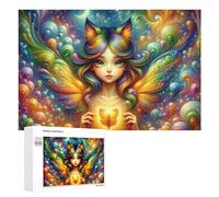 Teenagers Jigsaw Puzzles 1000 PCS Magical Butterfly Fairy Artwork Puzzles for Adults Hands-on Game Hand Speed Race Educational Challenge 1000 PCS