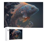 Teenagers Jigsaw Puzzles 1000 PCS Magical Cosmic Fish Artwork Puzzles for Adults Hands-on Game Hand Speed Race Educational Challenge 1000 PCS