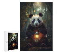 Teenagers Jigsaw Puzzles 1000 PCS Magical Panda Glowing Lamp Jigsaw for Adults Relaxing Games Hand Speed Race Challenging To Complete 1000 PCS