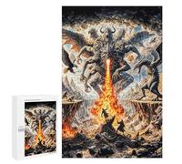 Teenagers Jigsaw Puzzles 1000 PCS Multi-Headed Dragon Battle Adult Jigsaw Relaxing Games Difficult Challenge Educational Challenge 1000 PCS