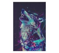 Teenagers Jigsaw Puzzles 1000 PCS Neon Glitch Wolf Teenagers Puzzles Hands-on Game Home Decoration Great Gift for Gaming 1000 PCS