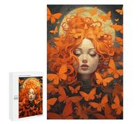 Teenagers Jigsaw Puzzles 1000 PCS Orange Butterflies Jigsaw for Adults Relaxing Games Hand Speed Race Challenging To Complete 1000 PCS