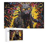 Teenagers Jigsaw Puzzles 1000 PCS Painted Cat Puzzles for Adults Hands-on Game Hand Speed Race Educational Challenge 1000 PCS