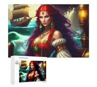 Teenagers Jigsaw Puzzles 1000 PCS Pirate Queen's Treasure Puzzles for Adults Hands-on Game Hand Speed Race Educational Challenge 1000 PCS