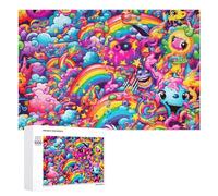 Teenagers Jigsaw Puzzles 1000 PCS Rainbow Fantasy Land Puzzles for Adults Hands-on Game Hand Speed Race Educational Challenge 1000 PCS