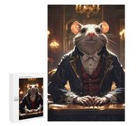 Teenagers Jigsaw Puzzles 1000 PCS Rat in Suit Adult Jigsaw Relaxing Games Difficult Challenge Educational Challenge 1000 PCS