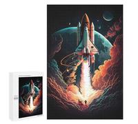 Teenagers Jigsaw Puzzles 1000 PCS Rocket Take Off Adult Jigsaw Relaxing Games Difficult Challenge Educational Challenge 1000 PCS
