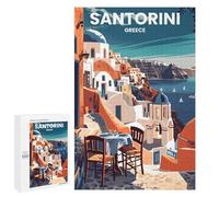 Teenagers Jigsaw Puzzles 1000 PCS Santorini Greece Puzzles for Adults Family Game Perfect Decoration Challenging To Complete 1000 PCS