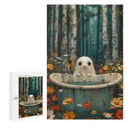 Teenagers Jigsaw Puzzles 1000 PCS Scary Bohoo Ghost Bathtube Adult Jigsaw Relaxing Games Difficult Challenge Educational Challenge 1000 PCS