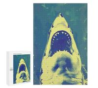Teenagers Jigsaw Puzzles 1000 PCS Shark with Open Mouth Puzzles for Adults Family Game Perfect Decoration Challenging To Complete 1000 PCS