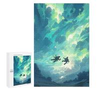 Teenagers Jigsaw Puzzles 1000 PCS Skydivers Amidst Ethereal Clouds Puzzles for Adults Hands-on Game Hand Speed Race Educational Challenge 1000 PCS