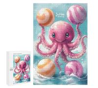 Teenagers Jigsaw Puzzles 1000 PCS Smiling Octopus Just Keep Swimming Puzzles for Adults Family Game Perfect Decoration Challenging To Complete 1000 PCS
