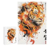 Teenagers Jigsaw Puzzles 1000 PCS Splatter Tiger Jigsaw for Adults Relaxing Games Hand Speed Race Challenging To Complete 1000 PCS