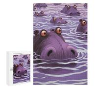 Teenagers Jigsaw Puzzles 1000 PCS Surprised Hippos Puzzles for Adults Family Game Perfect Decoration Challenging To Complete 1000 PCS