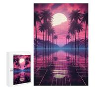 Teenagers Jigsaw Puzzles 1000 PCS Synthwave Sunset Serenade Jigsaw for Adults Relaxing Games Hand Speed Race Challenging To Complete 1000 PCS