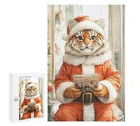 Teenagers Jigsaw Puzzles 1000 PCS Tiger Santa Claus Adult Jigsaw Relaxing Games Difficult Challenge Educational Challenge 1000 PCS