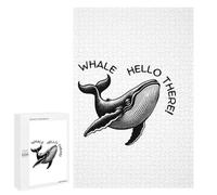 Teenagers Jigsaw Puzzles 1000 PCS Whale Hello There! Black And White Puzzles for Adults Family Game Perfect Decoration Challenging To Complete 1000 PCS