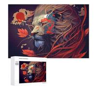 Teenagers Jigsaw Puzzles 1000 PCS Whimsical Lion Portrait Puzzles for Adults Hands-on Game Hand Speed Race Educational Challenge 1000 PCS