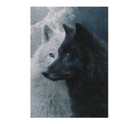 Teenagers Jigsaw Puzzles 1000pcs(38x26cm) S Black & White Wolves Harmony in Nature Jigsaw for Adults Family Games Enhance Memory Challenging To Complete 1000pcs(38x26cm) S