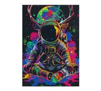 Teenagers Jigsaw Puzzles 1000pcs(38x26cm) S Space Deer Astronaut Art Print Puzzles for Adults Brain Teaser Game Improve Memory Gifts for Friends And Family 1000pcs(38x26cm) S