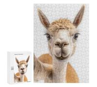 Teenagers Jigsaw Puzzles 300 PCS A Funny Alpaca Taking A Selfie Adult Jigsaw Relaxing Games Difficult Challenge Educational Challenge 300 PCS