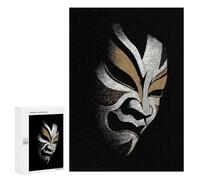 Teenagers Jigsaw Puzzles 300 PCS Abstract Mask Illustration Adult Jigsaw Relaxing Games Difficult Challenge Educational Challenge 300 PCS