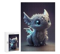 Teenagers Jigsaw Puzzles 300 PCS Adorable Baby Dragon Artwork -3 Jigsaw for Adults Relaxing Games Hand Speed Race Challenging To Complete 300 PCS