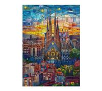 Teenagers Jigsaw Puzzles 300 PCS Barcelona Sunset Mosaic Teenagers Puzzles Hands-on Game Home Decoration Great Gift for Gaming 300 PCS