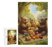 Teenagers Jigsaw Puzzles 300 PCS Bears Picnic Adult Jigsaw Relaxing Games Difficult Challenge Educational Challenge 300 PCS