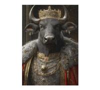 Teenagers Jigsaw Puzzles 300 PCS Bull King Portrait Puzzle for Adults DIY Toys Difficult Challenge Gifts for Friends And Family 300 PCS