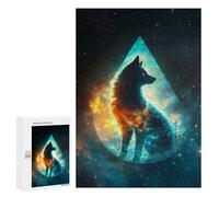 Teenagers Jigsaw Puzzles 300 PCS Cosmic Wise Fox Adult Jigsaw Relaxing Games Difficult Challenge Educational Challenge 300 PCS