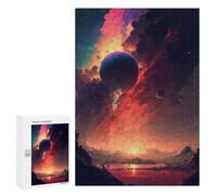 Teenagers Jigsaw Puzzles 300 PCS Distant Planet Horizon Jigsaw for Adults Relaxing Games Hand Speed Race Challenging To Complete 300 PCS